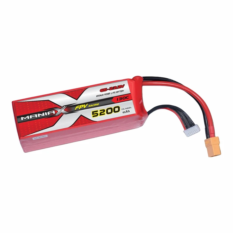 6S-22.2V 5200mAh 130C FPV Racing Lipo rafhlaða