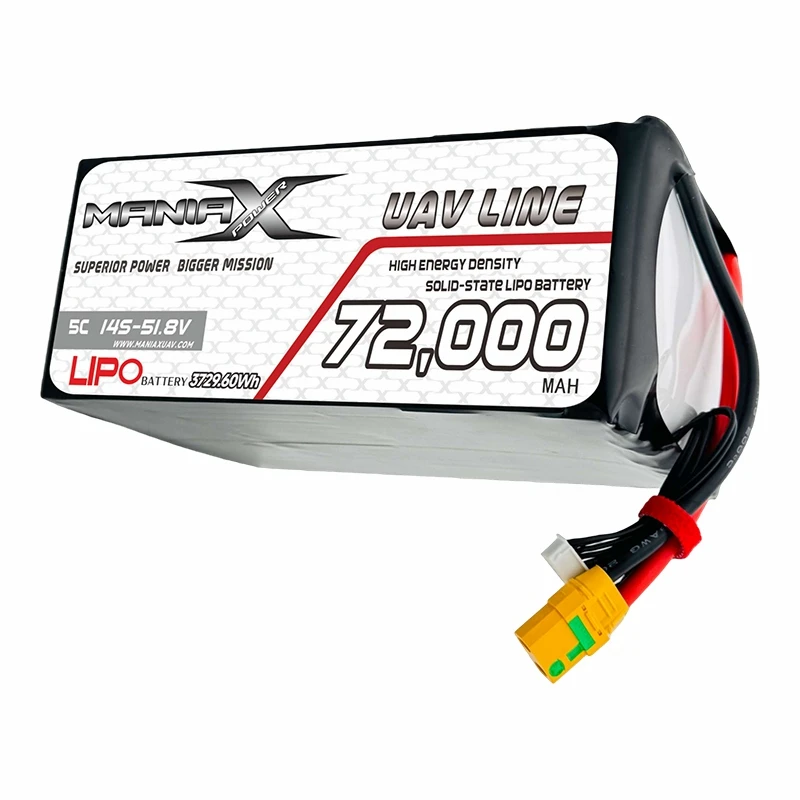 400Wh/Kg Solid-State Lipo 14S-51,8V 72.000mAh 5C Drone/UAV/eVTOL/Multi-Rotors rafhlaða